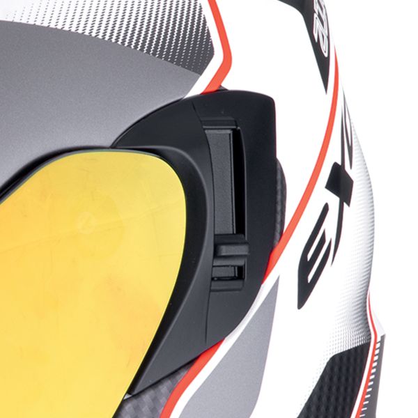 Scorpion Exo 520 Evo Air Lena Matt White Silver Red + Kit Bluetooth 5S Solo