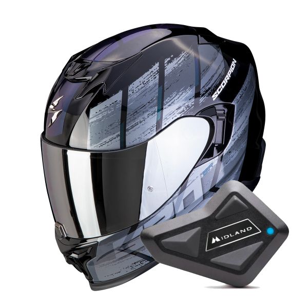 Integrale Scorpion Exo 520 Evo Air Maha Black Chameleon + Kit Bluetooth BT Mini