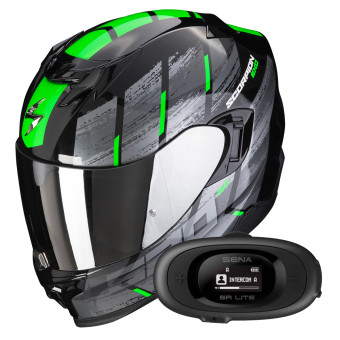 Integrale Scorpion Exo 520 Evo Air Maha Black Green + Kit bluetooth 5R Lite