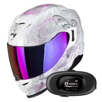 Integrale Scorpion Exo 520 Evo Air Melrose Pearl White Pink + Kit bluetooth 5R Lite