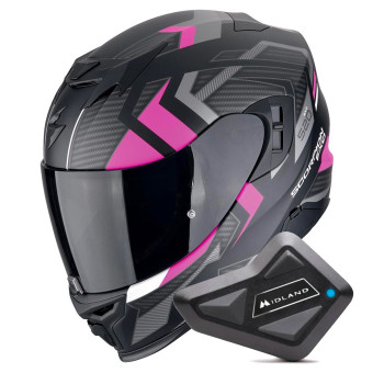 Integrale Scorpion Exo 520 Evo Air Sensus Matt Black Pink + Kit Bluetooth BT Mini