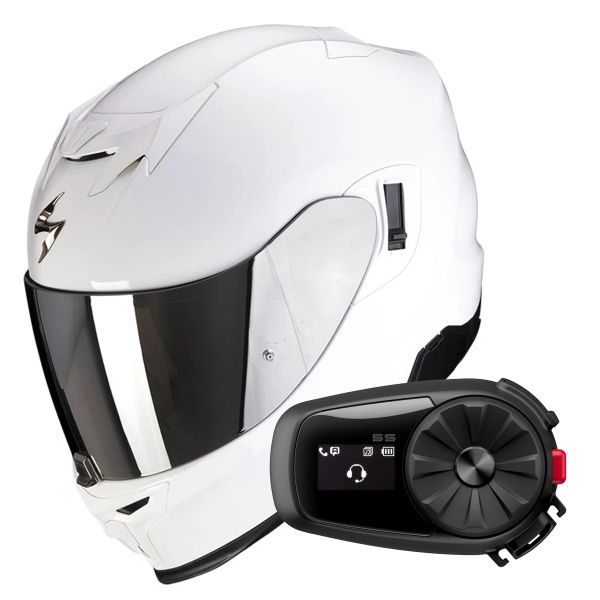 Integrale Scorpion Exo 520 Evo Air Solid White + Kit Bluetooth 5S