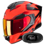 Casque Integrale Scorpion Exo 530 Air Clip Red Black + Kit bluetooth 5R Lite