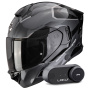 Casque Integrale Scorpion Exo 530 Air Clip Silver Black + Kit Bluetooth Lokui K30