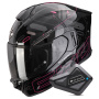 Casque Integrale Scorpion Exo 530 Air Fond Black Pink + Kit Bluetooth BT Mini