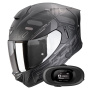 Casque Integrale Scorpion Exo 530 Air Fond Matt Black Silver + Kit bluetooth 5R Lite