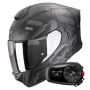 Casque Integrale Scorpion Exo 530 Air Fond Matt Black Silver + Kit Bluetooth 5S Solo