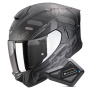 Casque Integrale Scorpion Exo 530 Air Fond Matt Black Silver + Kit Bluetooth BT Mini