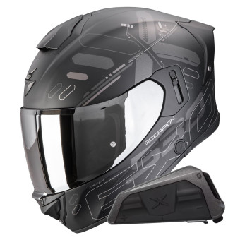 Casque Integrale Scorpion Exo 530 Air Fond Matt Black Silver + Kit bluetooth Exo-Com Link-1 Casque Integrale Scorpion Exo 530 Air Fond Matt Black Silver + Kit bluetooth Exo-Com Link-1