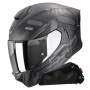 Casque Integrale Scorpion Exo 530 Air Fond Matt Black Silver + Kit bluetooth Exo-Com Link-1C