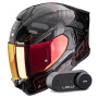 Casque Integrale Scorpion Exo 530 Air Fond Metal Black Red + Kit Bluetooth Lokui K30