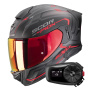 Casque Integrale Scorpion Exo 530 Air Slope Matt Black Red + Kit Bluetooth 5S Solo