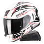 Casque Integrale Scorpion Exo 530 Air Slope White Black Red + Kit bluetooth Exo-Com Link-1