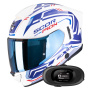 Casque Integrale Scorpion Exo 530 Air Slope White Blue Red + Kit bluetooth 5R Lite