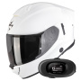 Casque Integrale Scorpion Exo 530 Air Solid White + Kit bluetooth 5R Lite