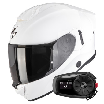 Integrale Scorpion Exo 530 Air Solid White + Kit Bluetooth 5S Solo
