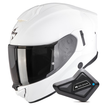 Integrale Scorpion Exo 530 Air Solid White + Kit Bluetooth BT Mini