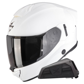 Integrale Scorpion Exo 530 Air Solid White + Kit bluetooth Exo-Com Link-1