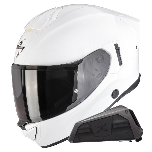 Integrale Scorpion Exo 530 Air Solid White + Kit bluetooth Exo-Com Link-1