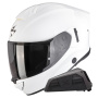 Casque Integrale Scorpion Exo 530 Air Solid White + Kit bluetooth Exo-Com Link-1
