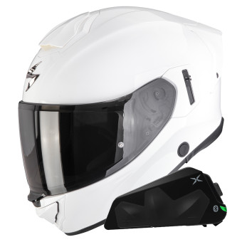 Integrale Scorpion Exo 530 Air Solid White + Kit bluetooth Exo-Com Link-1C