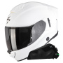Casque Integrale Scorpion Exo 530 Air Solid White + Kit bluetooth Exo-Com Link-1C