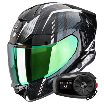Casque Integrale Scorpion Exo 530 Air Theras Black Chameleon White + Kit Bluetooth 5S Solo Casque Integrale Scorpion Exo 530 Air Theras Black Chameleon White + Kit Bluetooth 5S Solo