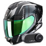 Casque Integrale Scorpion Exo 530 Air Theras Black Chameleon White + Kit Bluetooth Lokui K30