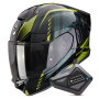 Casque Integrale Scorpion Exo 530 Air Theras Black Green + Kit Bluetooth BT Mini