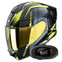 Casque Integrale Scorpion Exo 530 Air Theras Black Neon Yellow + Kit bluetooth 5R Lite
