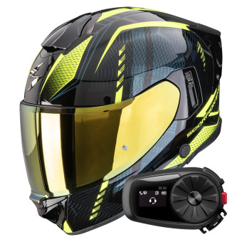 Casque Integrale Scorpion Exo 530 Air Theras Black Neon Yellow + Kit Bluetooth 5S Solo Casque Integrale Scorpion Exo 530 Air Theras Black Neon Yellow + Kit Bluetooth 5S Solo