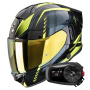 Casque Integrale Scorpion Exo 530 Air Theras Black Neon Yellow + Kit Bluetooth 5S Solo