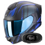 Casque Integrale Scorpion Exo 530 Air Theras Matt Black Blue + Kit bluetooth 5R Lite