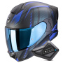 Casque Integrale Scorpion Exo 530 Air Theras Matt Black Blue + Kit Bluetooth BT Mini