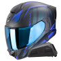 Casque Integrale Scorpion Exo 530 Air Theras Matt Black Blue + Kit bluetooth Exo-Com Link-1