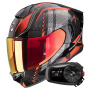 Casque Integrale Scorpion Exo 530 Air Theras Metal Black Red + Kit Bluetooth 5S Solo