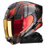 Casque Integrale Scorpion Exo 530 Air Theras Metal Black Red + Kit bluetooth Exo-Com Link-1C
