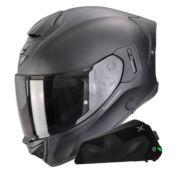 Integrale Scorpion Exo 530 i Air Solid Matt Black + Kit bluetooth Exo-Com Link-1C