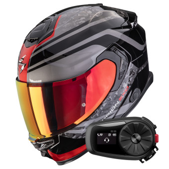 Casque Integrale Scorpion Exo GT SP Air Arten Black Red + Kit Bluetooth 5S Solo Casque Integrale Scorpion Exo GT SP Air Arten Black Red + Kit Bluetooth 5S Solo