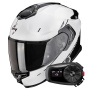 Casque Integrale Scorpion Exo GT SP Air Asphalt Pearl White Black + Kit Bluetooth 5S Solo