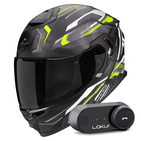 Integrale Scorpion Exo GT SP Air Augusta Black Mat Grey Yellow fluo + Kit Bluetooth K30
