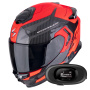 Casque Integrale Scorpion Exo GT SP Air Flex Black Red Fluo + Kit bluetooth 5R Lite Solo