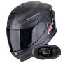 Casque Integrale Scorpion Exo GT SP Air Flex Matt Black Silver + Kit bluetooth 5R Lite Solo