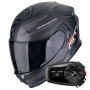 Casque Integrale Scorpion Exo GT SP Air Flex Matt Black Silver + Kit Bluetooth 5S Solo