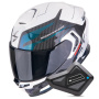 Casque Integrale Scorpion Exo GT SP Air Flex White Chameleon + Kit Bluetooth BT Mini