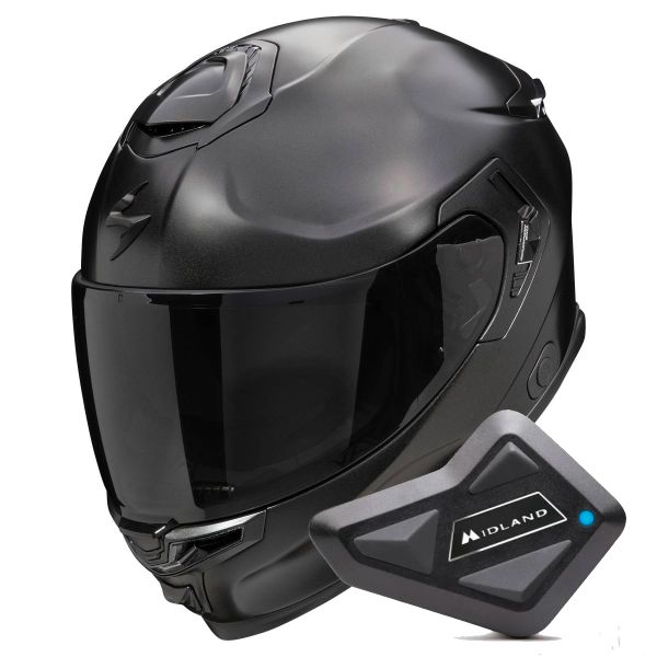 Integrale Scorpion Exo GT SP Air Solid Black Pearl Mat + Kit Bluetooth BT Mini Integrale Scorpion Exo GT SP Air Solid Black Pearl Mat + Kit Bluetooth BT Mini