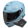 Casque Integrale Scorpion Exo GT SP Air Solid Celestial Blue Mat + Kit Bluetooth BT Mini