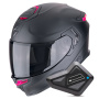 Casque Integrale Scorpion Exo GT SP Air Solid Matt Black Pink + Kit Bluetooth BT Mini