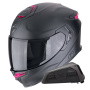 Casque Integrale Scorpion Exo GT SP Air Solid Matt Black Pink + Kit bluetooth Exo-Com Link-1