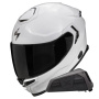 Casque Integrale Scorpion Exo GT SP Air Solid White Pearl + Kit bluetooth Exo-Com Link-1